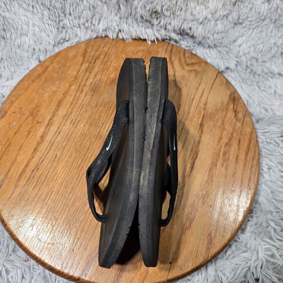 2013 Retro Y2K Nike Floral Celso Girl Womens Sz 7 Black Thong Flip Flops Sandals - Picture 2 of 8